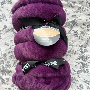 Minky Couture Plush Throw Blanket in Deep Purple